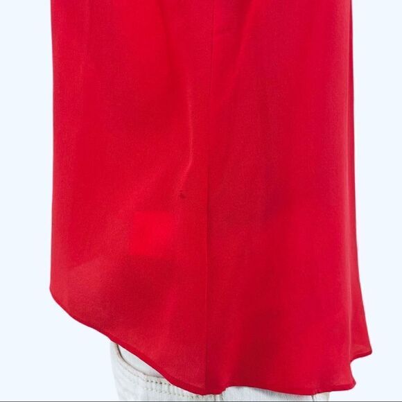 bebe Sleeveless Button Down Blouse - Hibiscus - Picture 9 of 13